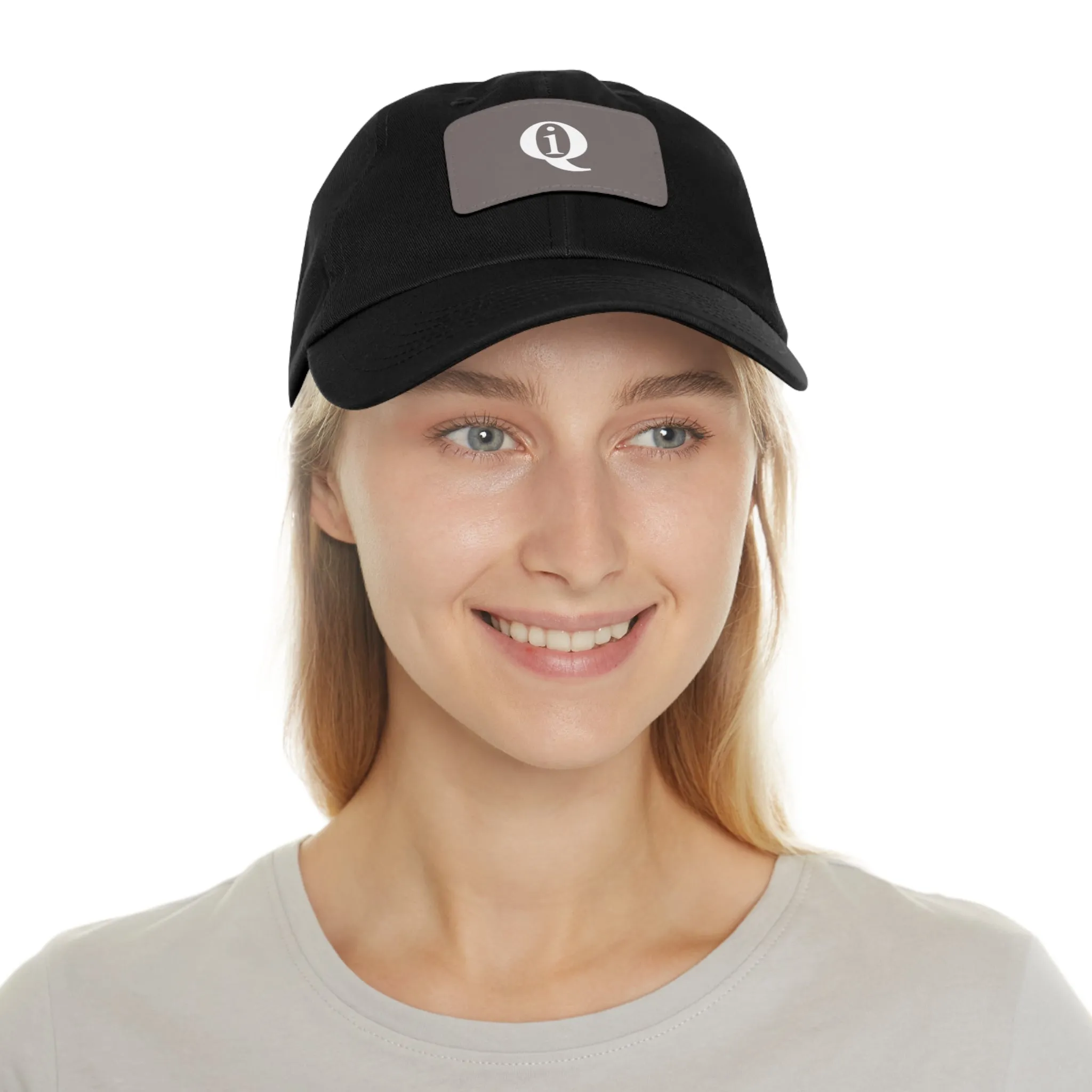IQ Fashion | Dad Hat with Leather Patch (Rectangle)