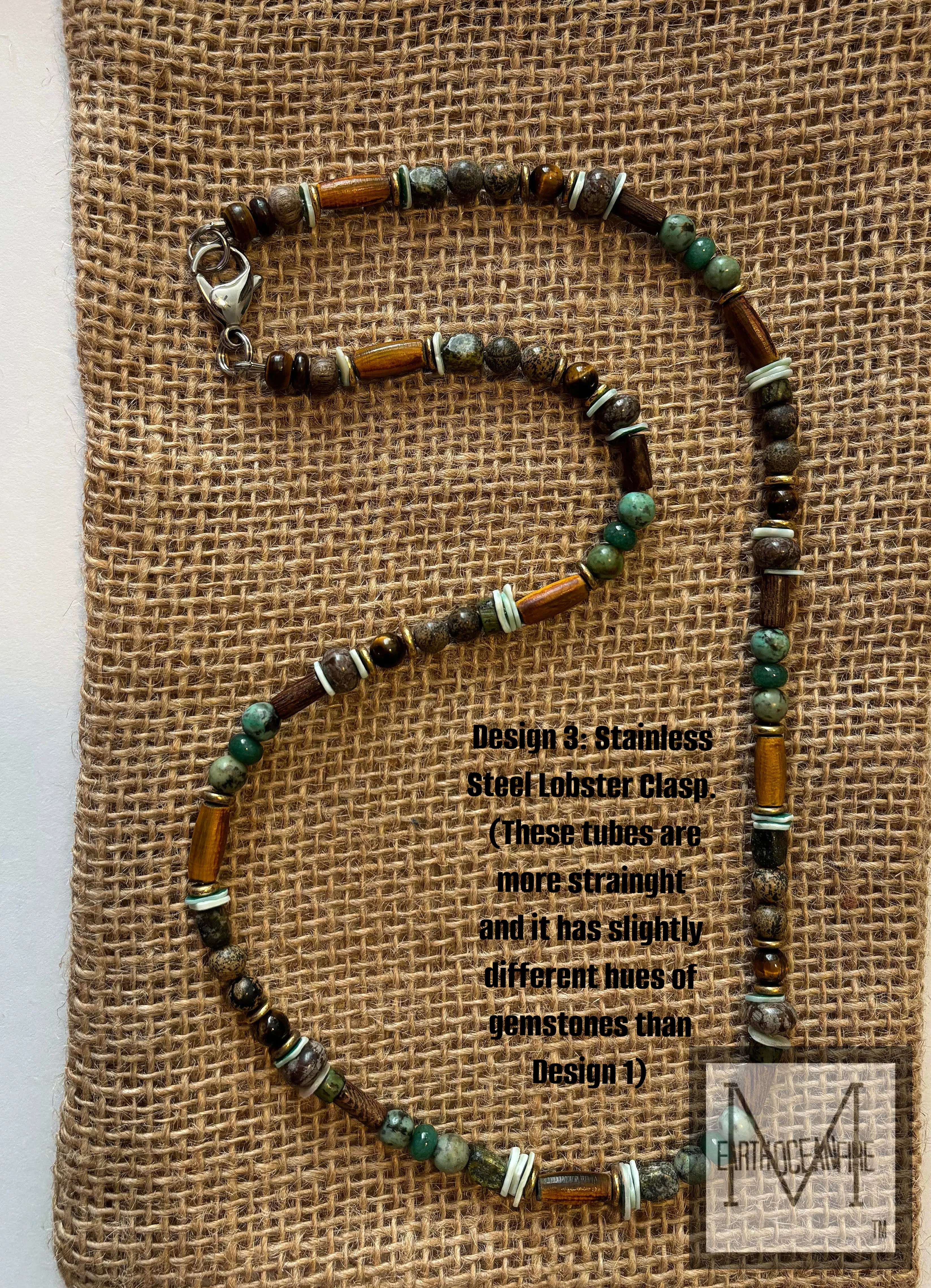 Irish Gold and Green Men Gemstone Seaside Necklace