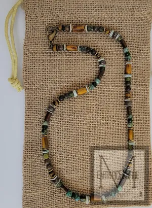 Irish Gold and Green Men Gemstone Seaside Necklace