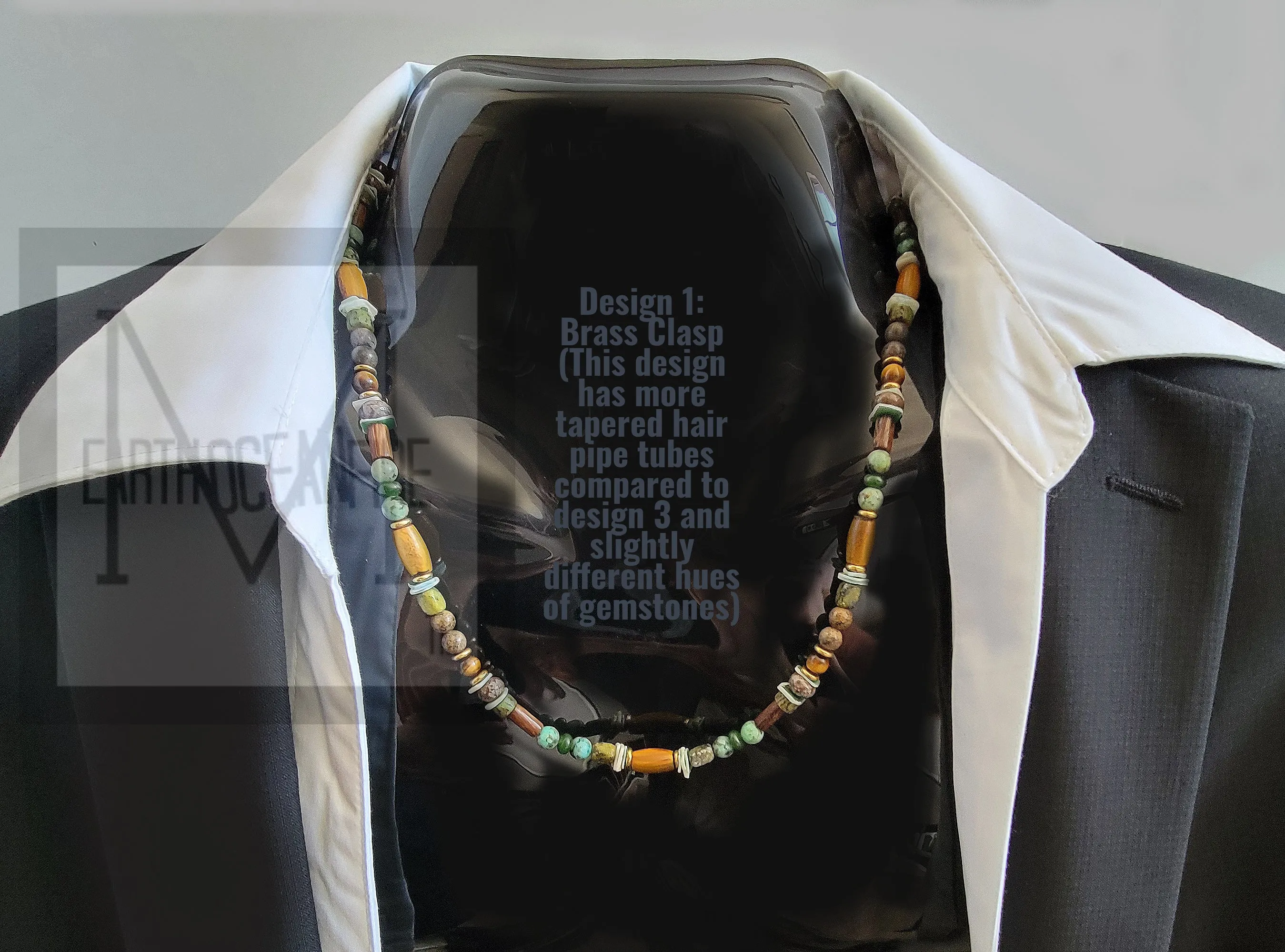 Irish Gold and Green Men Gemstone Seaside Necklace