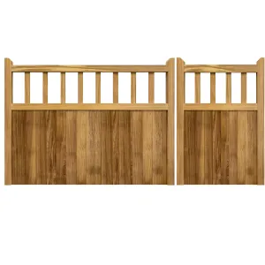 Iroko Cottage Mortise & Tenon 3/4 1/4 Entrance gates (Pair)