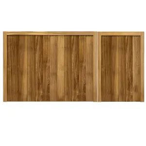 Iroko Croyde Mortise & Tenon 3/4 1/4 Entrance Gates (Pair)