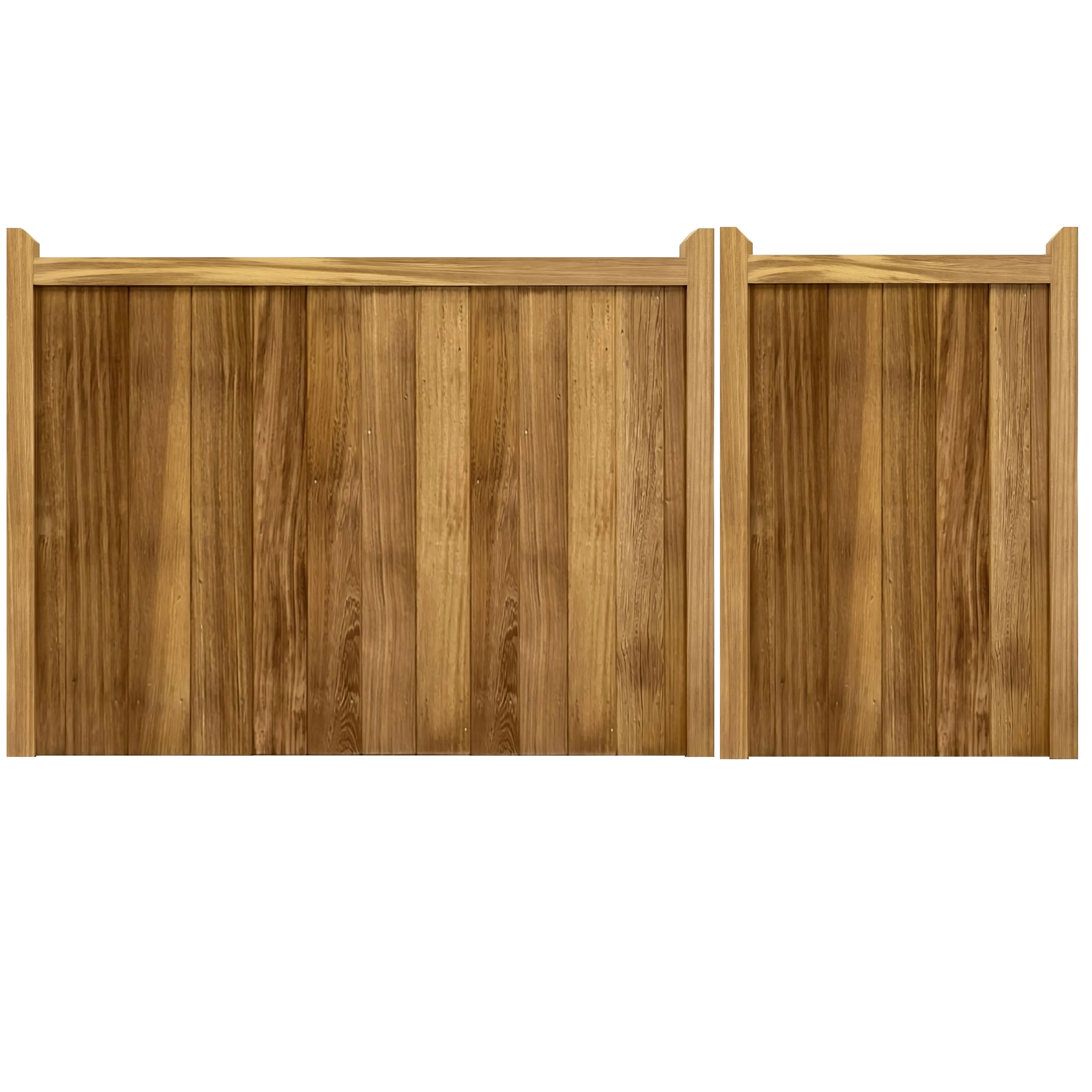 Iroko Highampton Mortise & Tenon 3/4 1/4 Entrance Gates (Pair)
