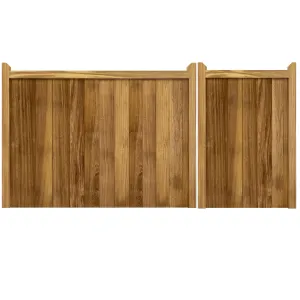Iroko Highampton Mortise & Tenon 3/4 1/4 Entrance Gates (Pair)
