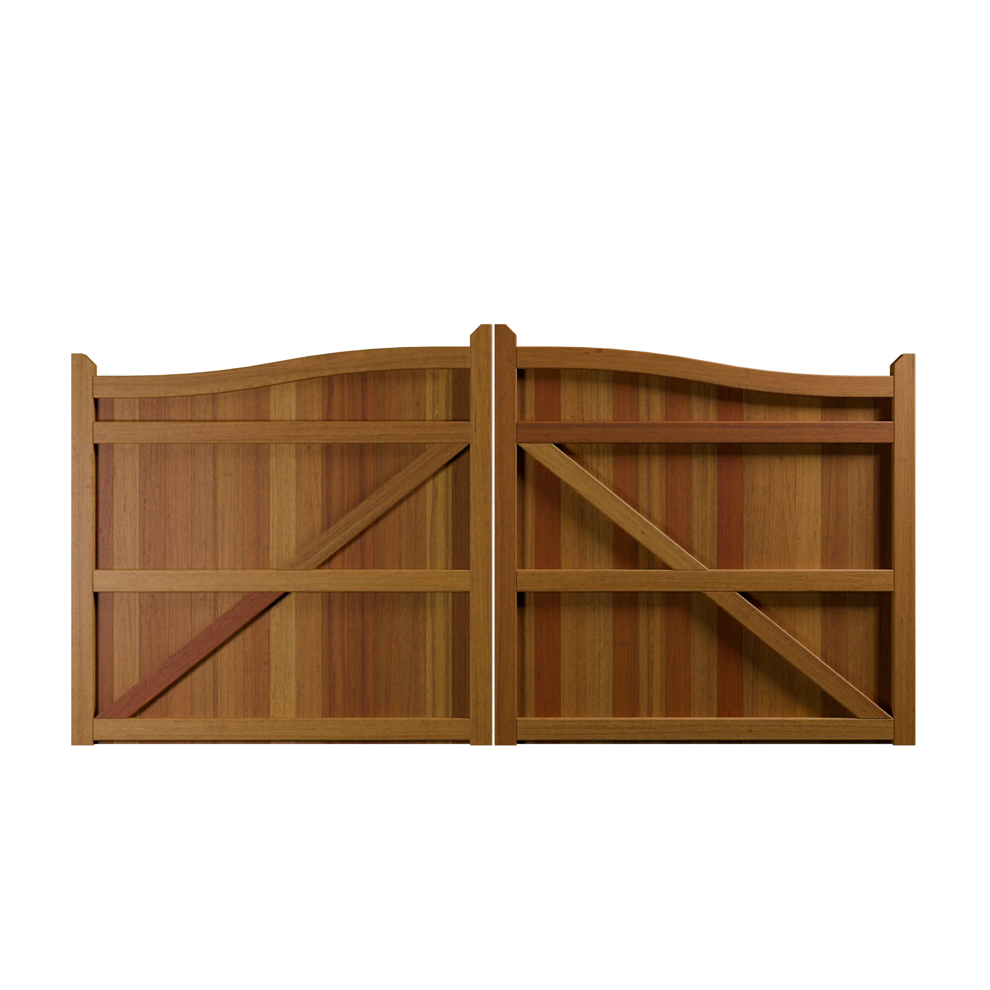 Iroko Swan Neck Gates (Pair)
