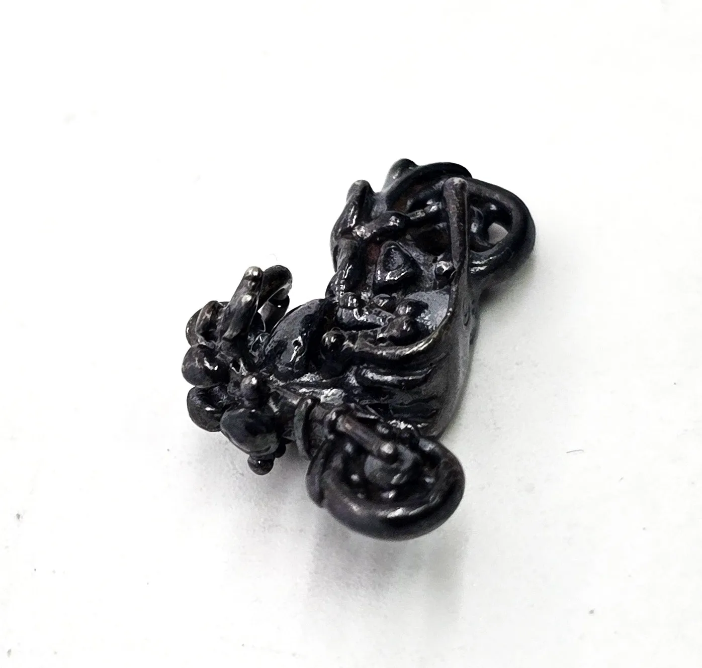 Jezlaine Jez Motorcycle detailed vintage sterling silver bracelet charm