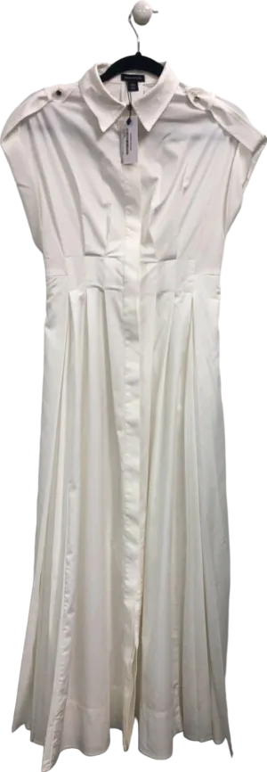 Karen Millen White Pleated Shirt Dress UK 6