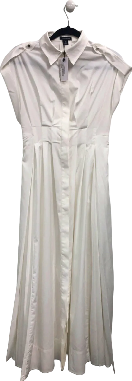 Karen Millen White Pleated Shirt Dress UK 6