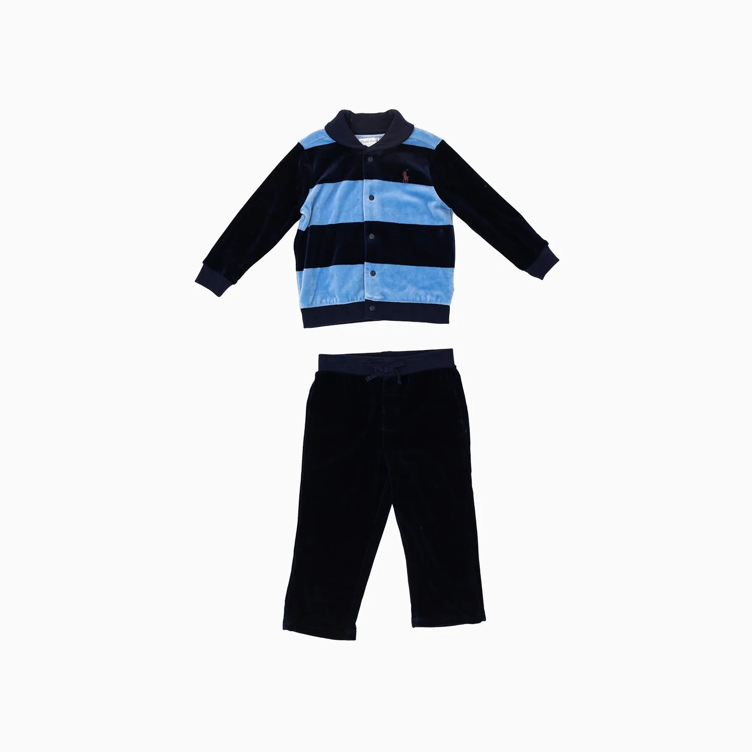 Kid's Velcour Stripe 2 Piece Set Outfit