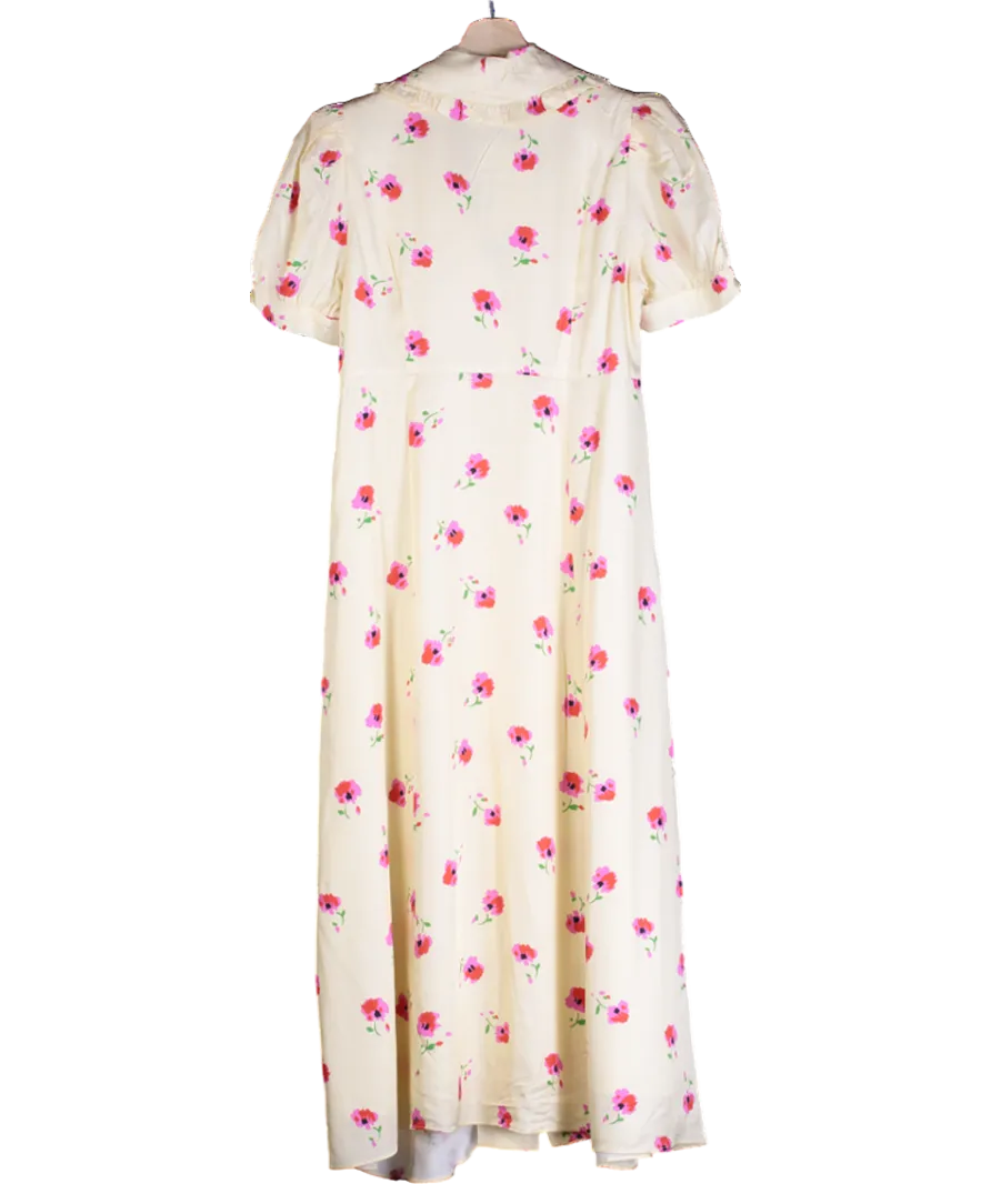Kitri Yellow Bethany Pansy Print Tea Dress UK 10