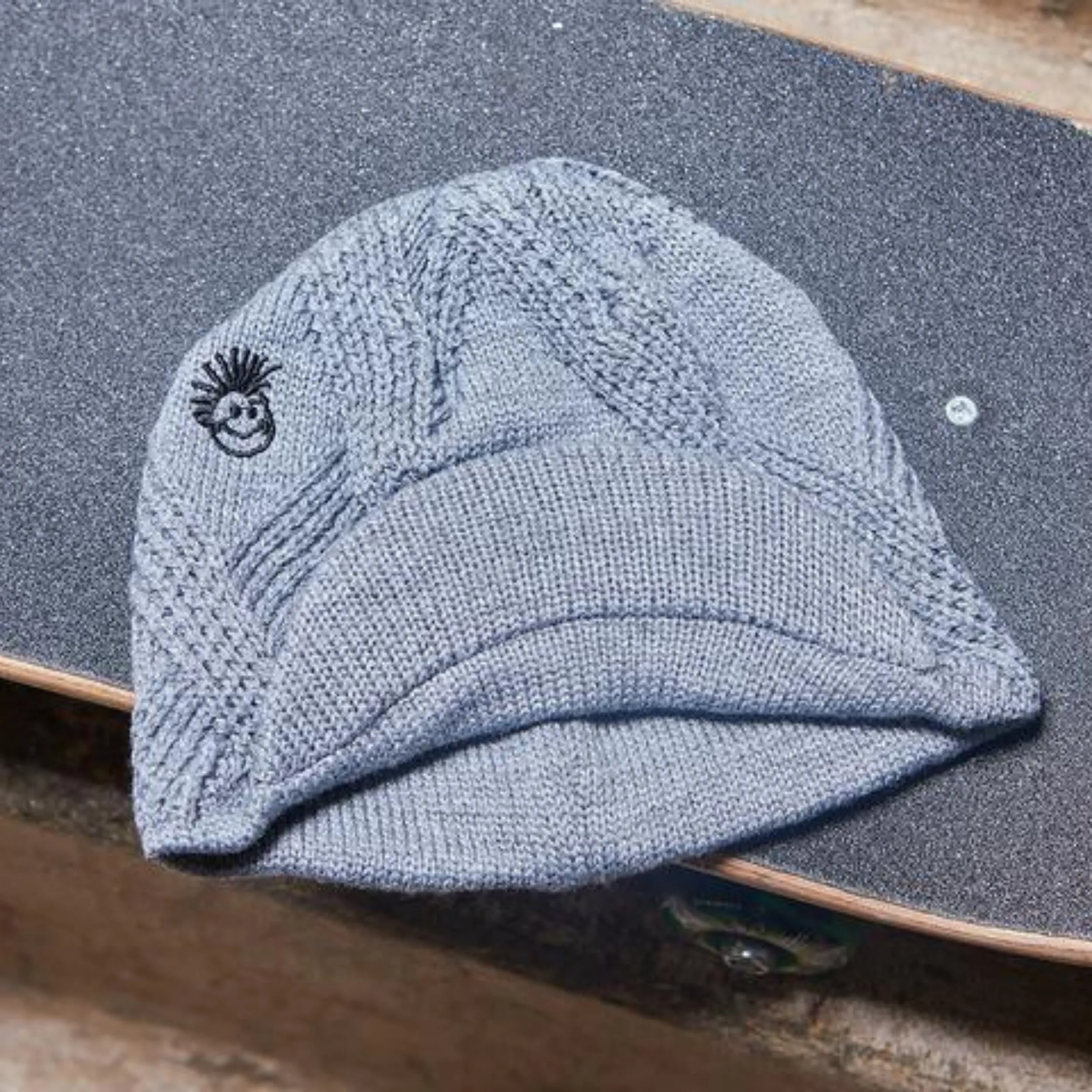 Knuckleheads Grey Visor Beanie For Toddlers