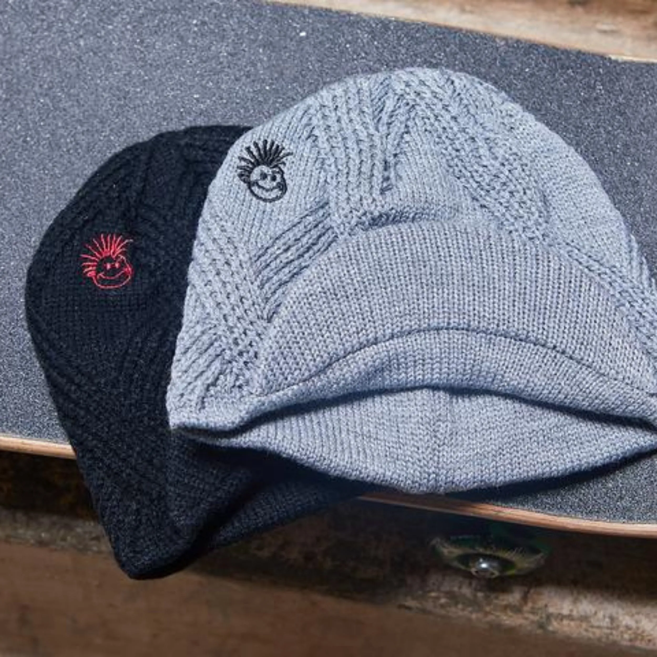 Knuckleheads Grey Visor Beanie For Toddlers