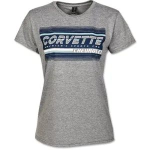 Ladies "America's Sports Car" Corvette T-Shirt - Gray