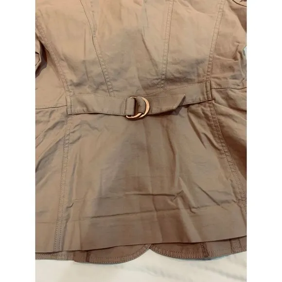 Lafayette 148‎ New York Khaki Blazer Size 2 Long Sleeve Cotton Jacket