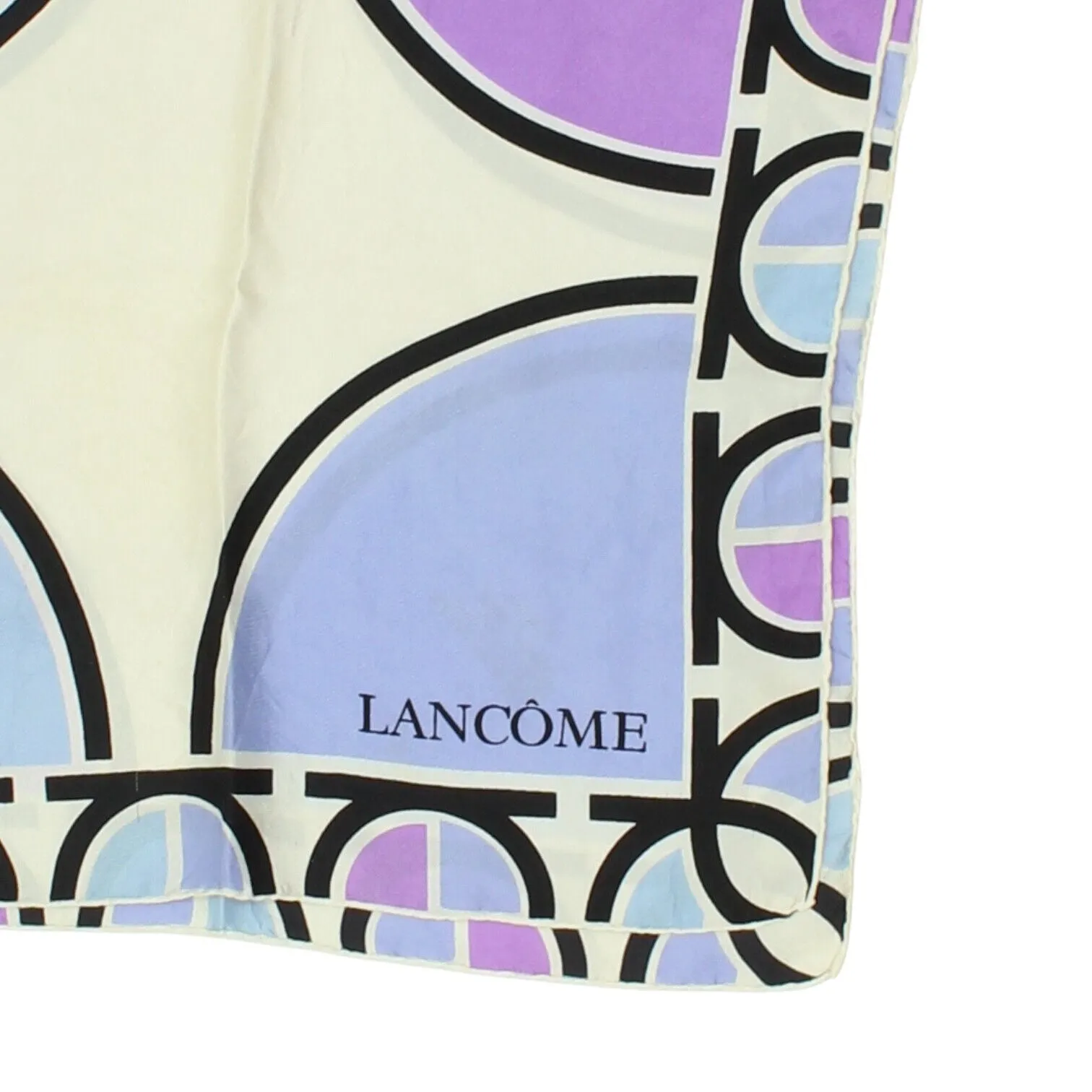 Lancôme Womens Blue White Foulard Scarf | Vintage Luxury High End Designer VTG
