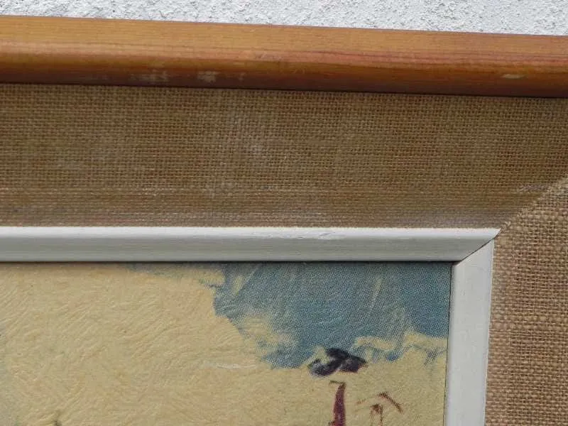Large Framed Paris Sidewalk Cafe Scene by Collins, Montmartre Area
