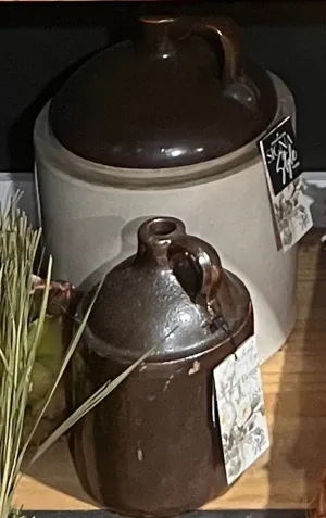 Large Vintage Stoneware Whiskey Jug