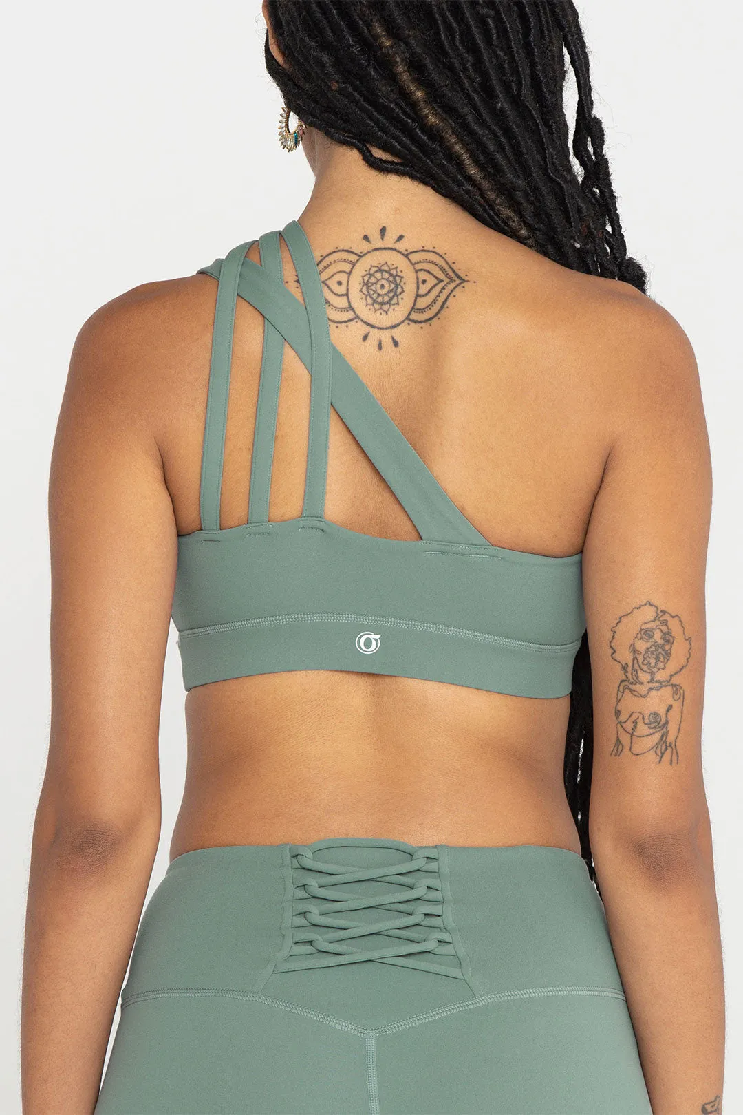 Light-Support Padded Longline Asymmetrical Sports Bra