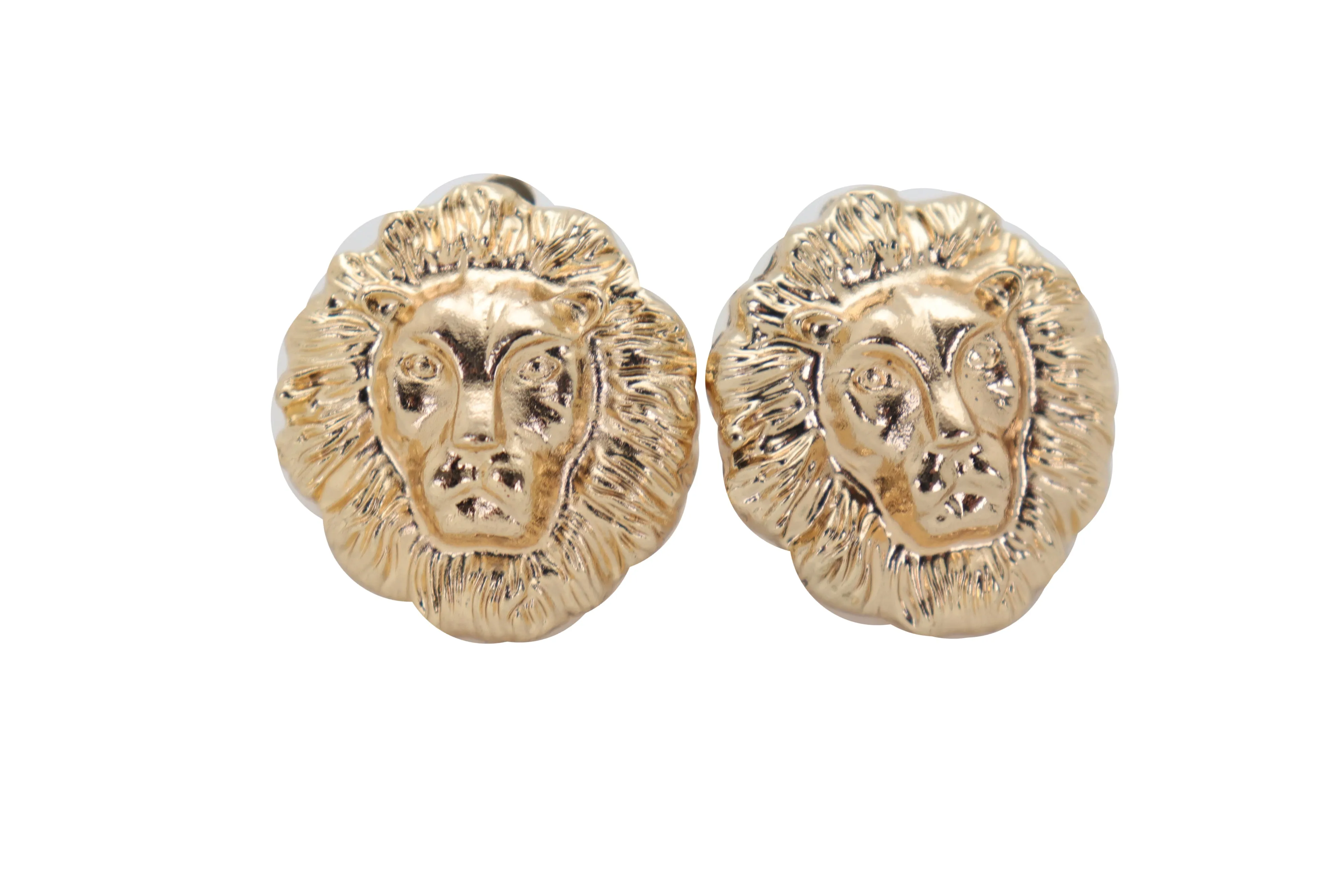 Lion Head Clip-on Earrings