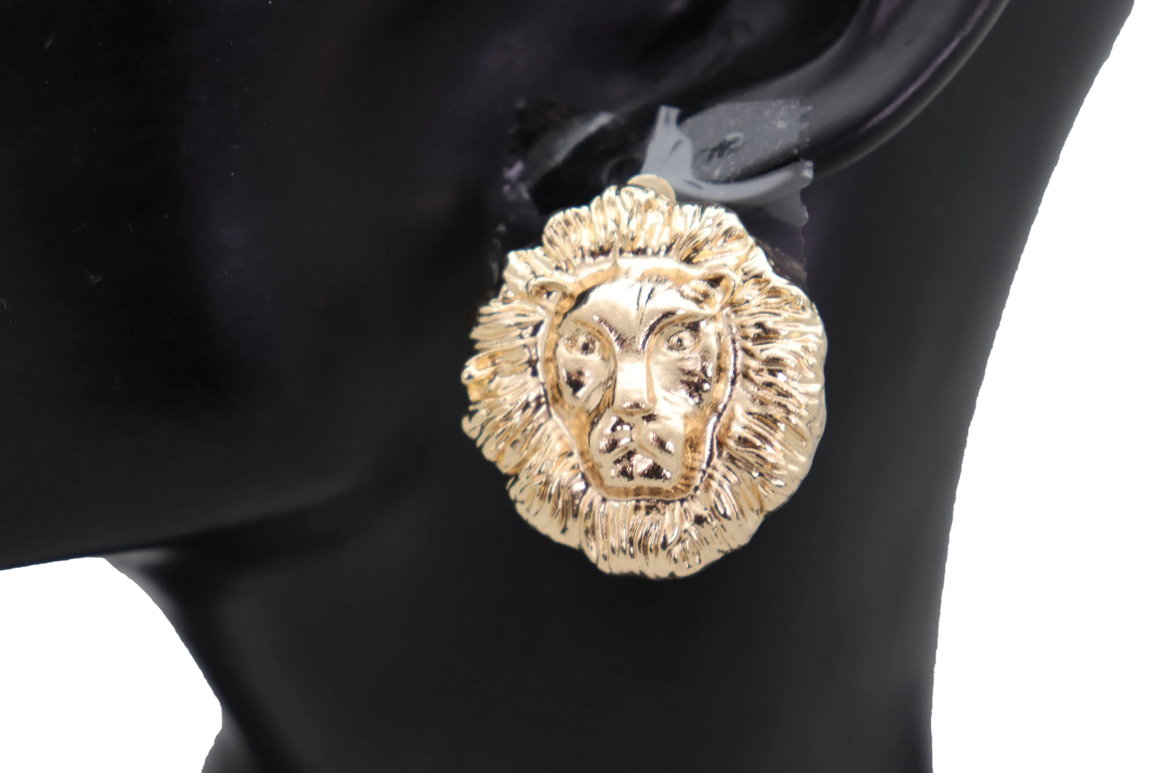 Lion Head Clip-on Earrings