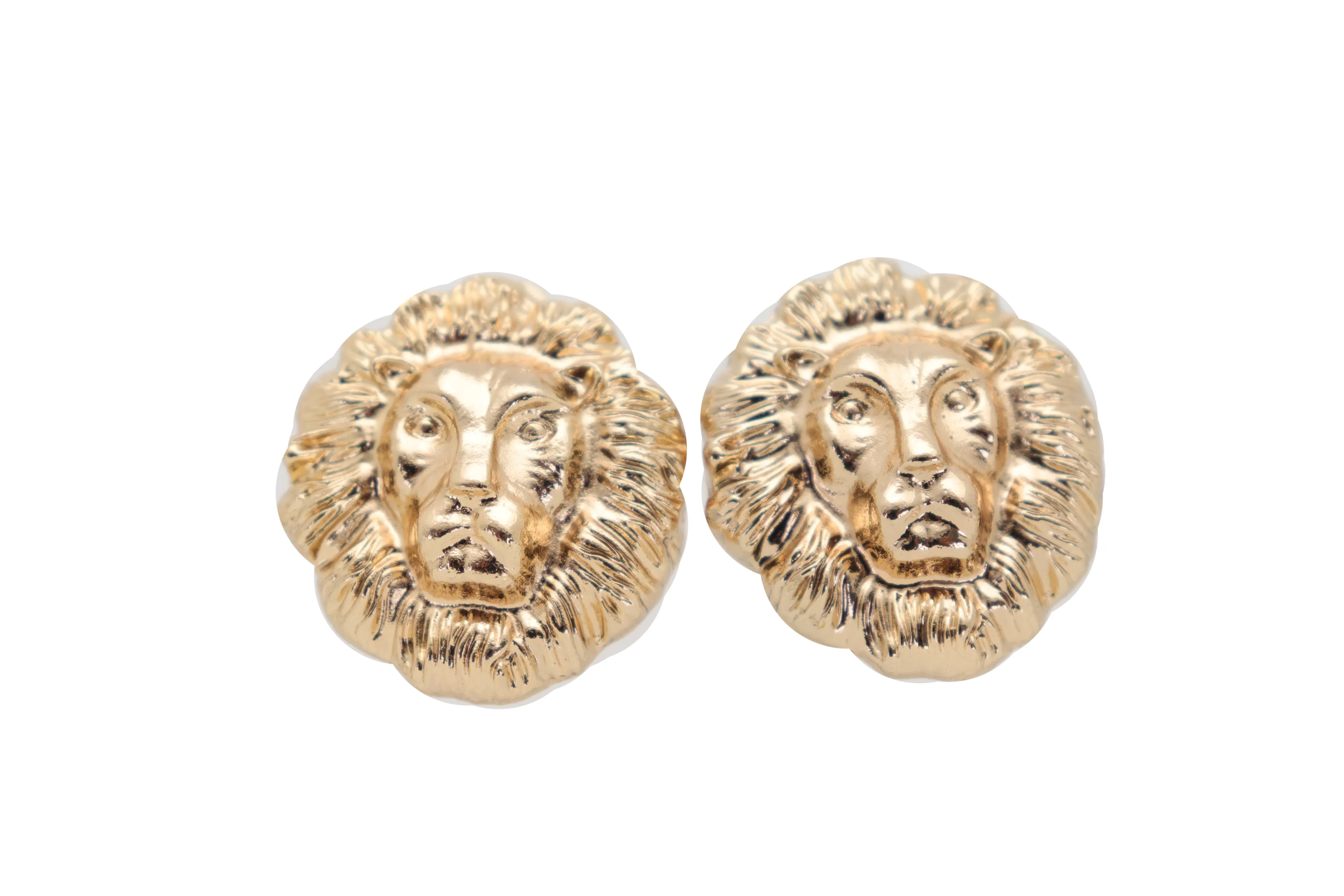 Lion Head Clip-on Earrings