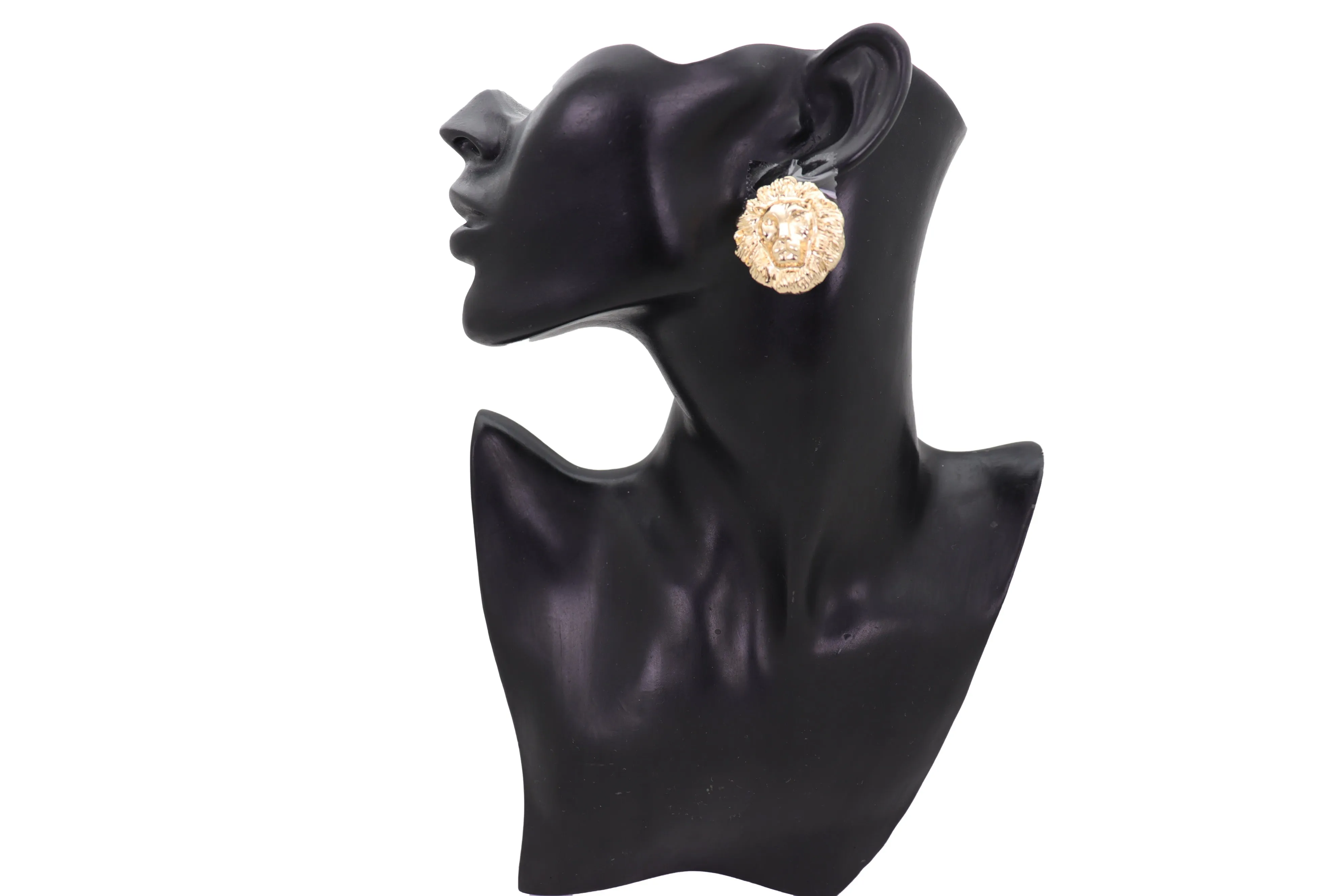 Lion Head Clip-on Earrings