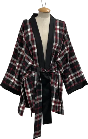 Locker Room Red Tartan Kimono UK S