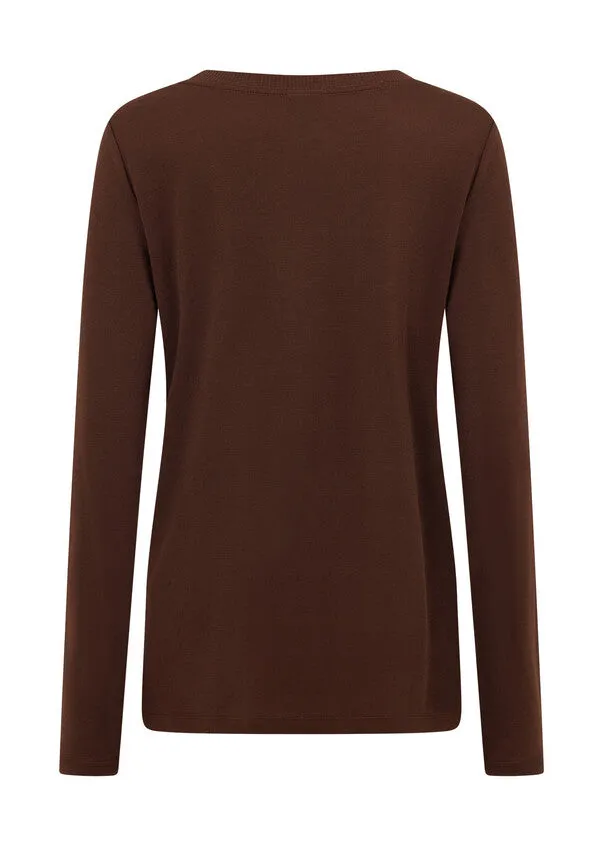 Lorna Jane Lotus Long Sleeve Top - Espresso