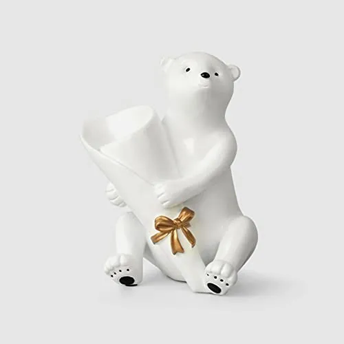 LOSA Modern Polar Bear Vase Ornament Desktop Wedding Gift Centerpiece Pot White