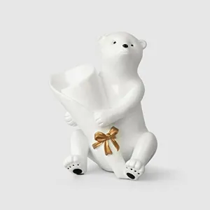 LOSA Modern Polar Bear Vase Ornament Desktop Wedding Gift Centerpiece Pot White