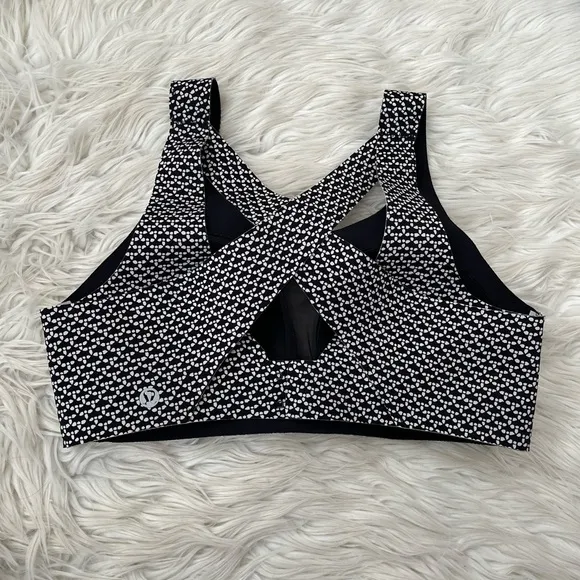 {Lululemon} Enlite Bra Sports Bra in Monochromic Black - Womens 34A