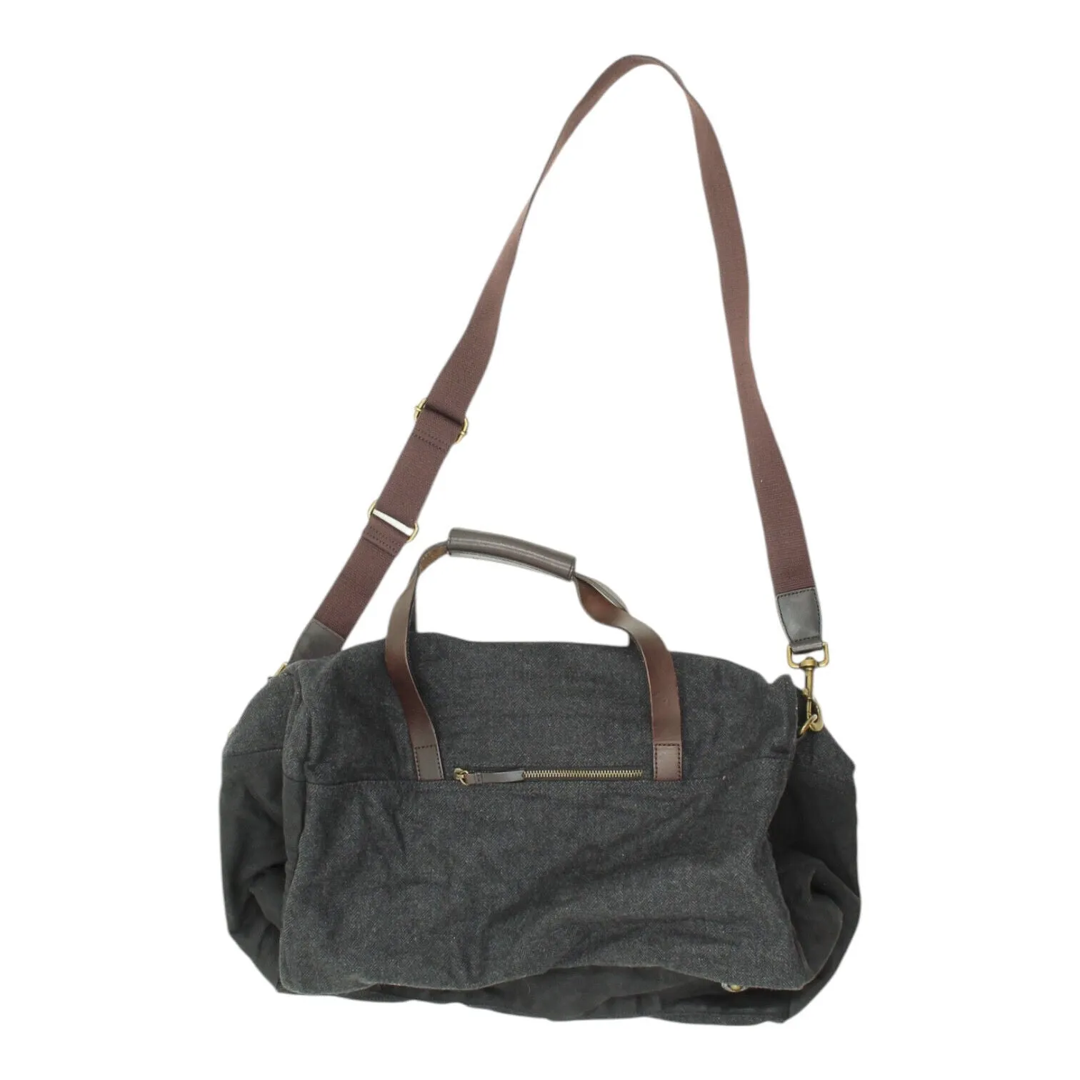 Massimo Dutti Mens Grey Travel Bag | Vintage High End Designer Duffle Bag VTG