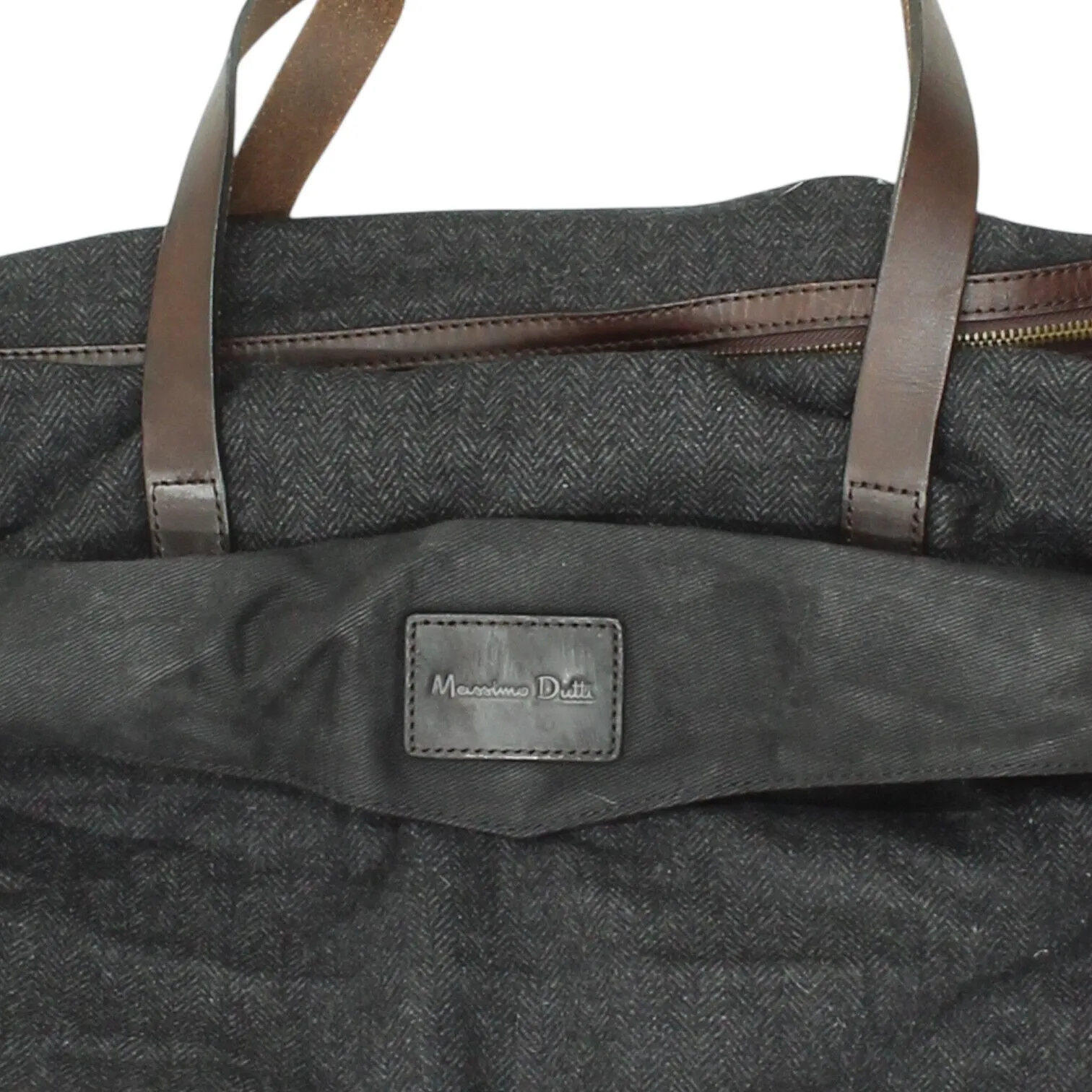 Massimo Dutti Mens Grey Travel Bag | Vintage High End Designer Duffle Bag VTG