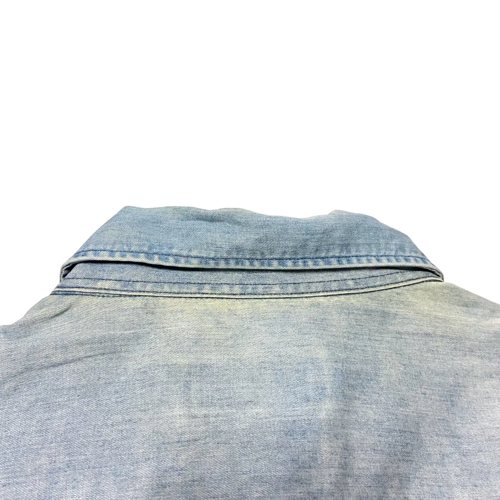Massimo Dutti Mens Shirt | Vintage High End Designer Faded Blue Collared