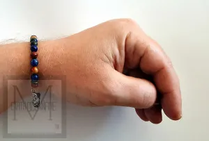 Men Blue Lapis and Jasper Bracelet
