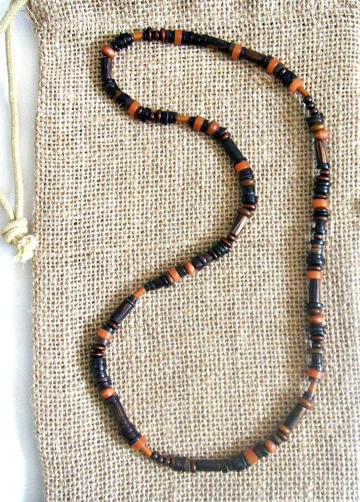 Men's Horn Wood Stretch Necklace