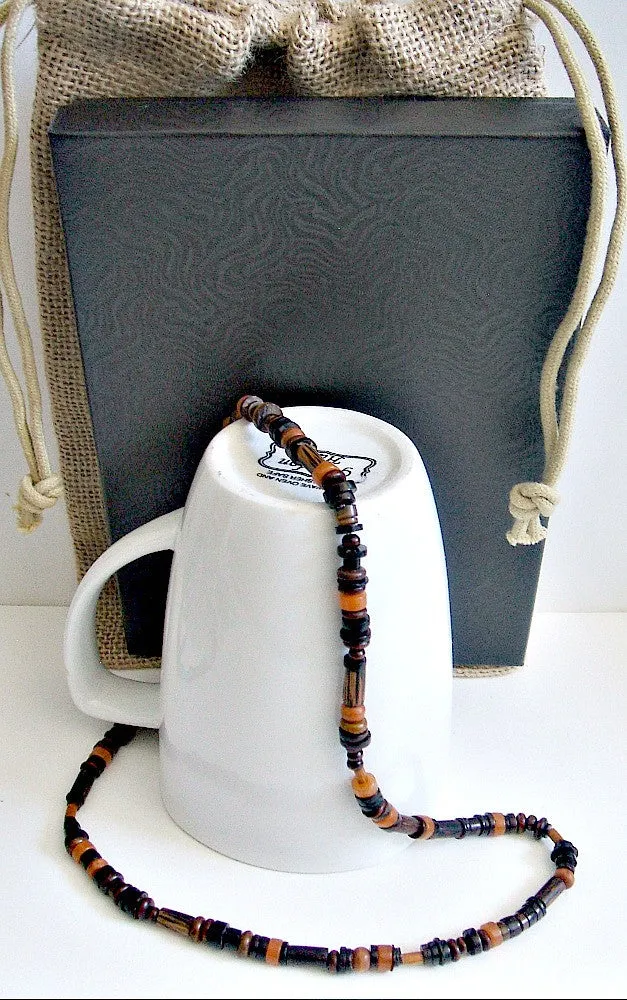 Men's Horn Wood Stretch Necklace