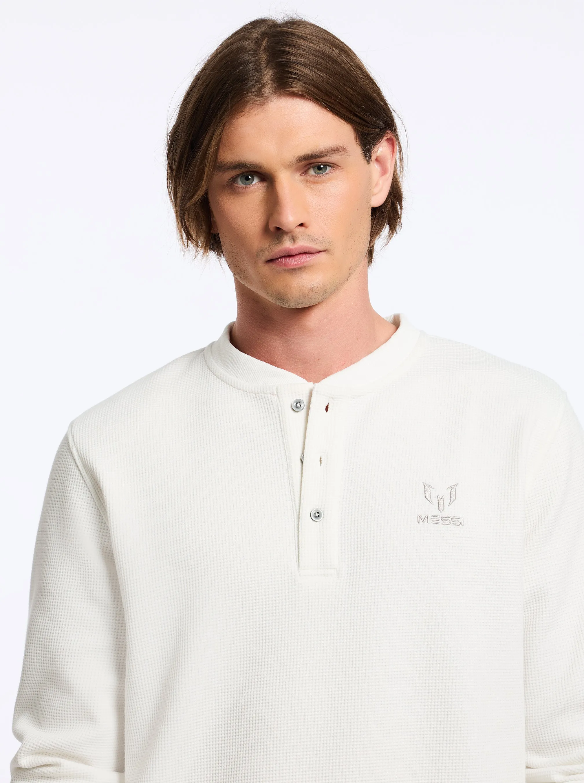 MESSI HENLEY LONG SLEEVE KNIT SHIRT