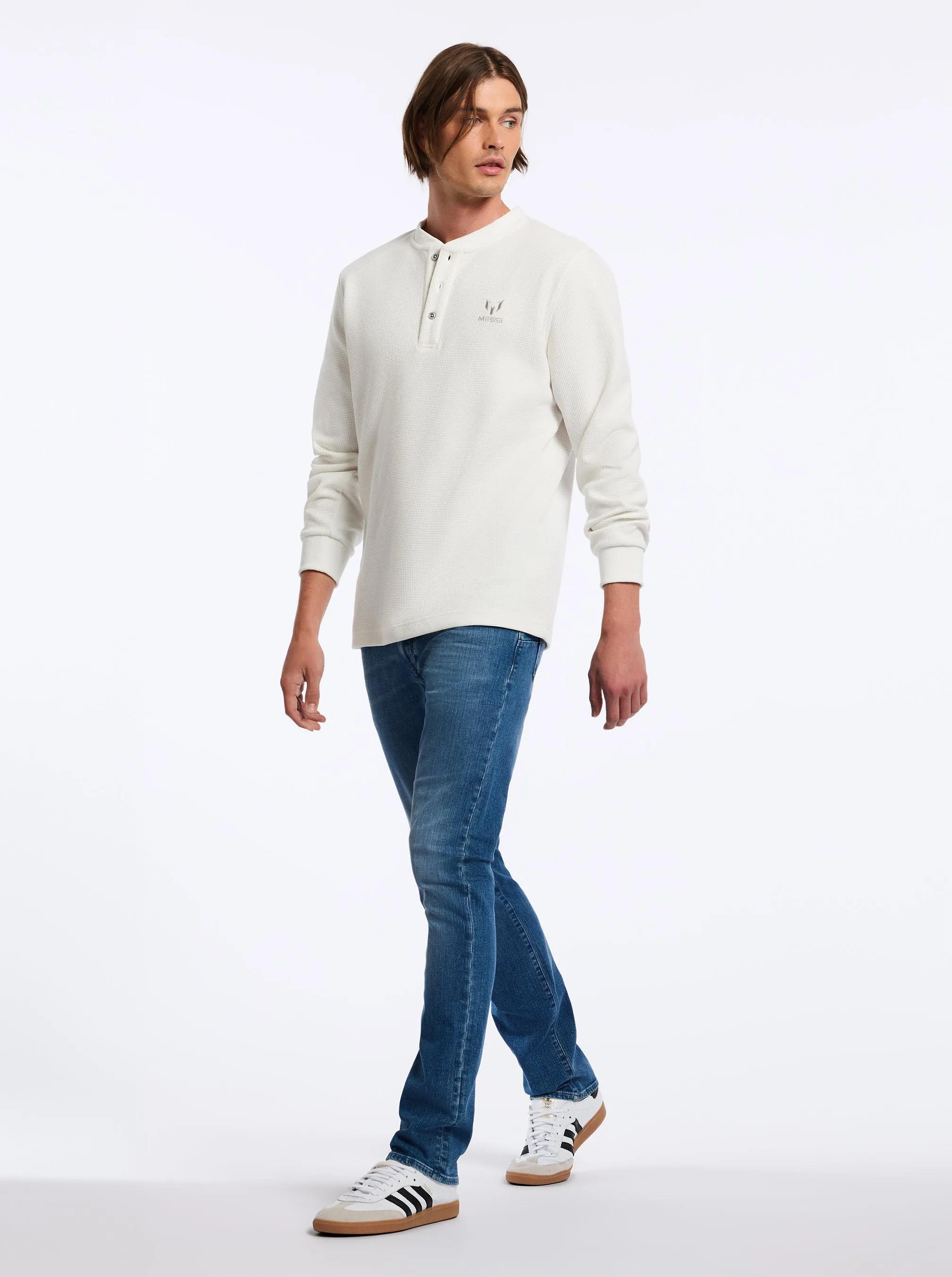 MESSI HENLEY LONG SLEEVE KNIT SHIRT
