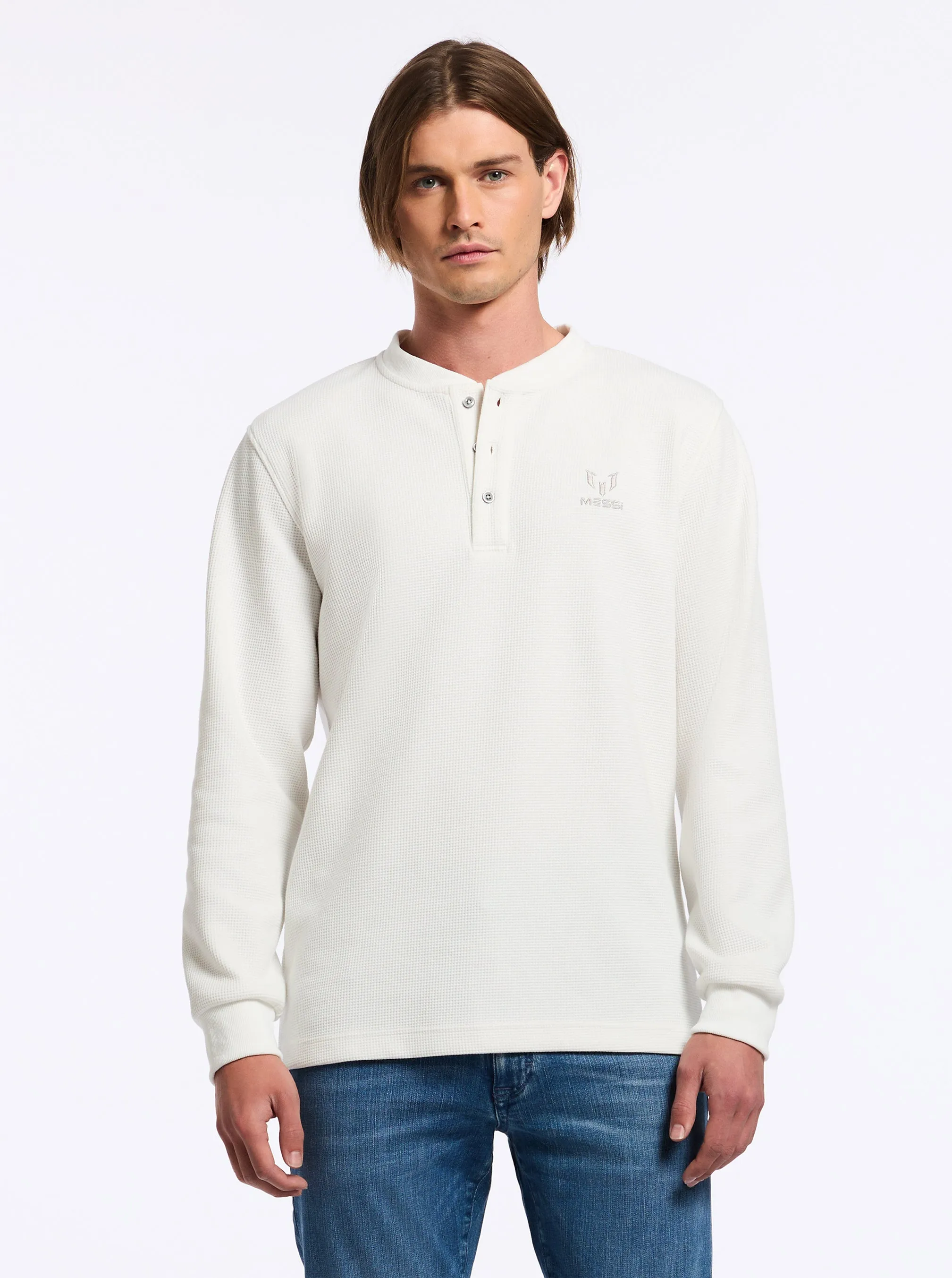 MESSI HENLEY LONG SLEEVE KNIT SHIRT