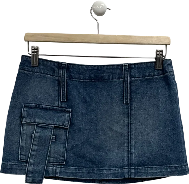 Mimchik Blue Denim Cargo Mini Skirt UK S