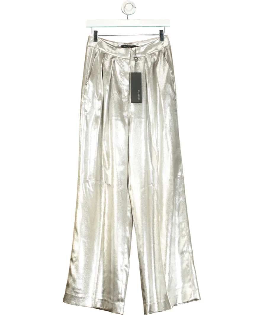 Mint Velvet Metallic Wide Trousers UK 10