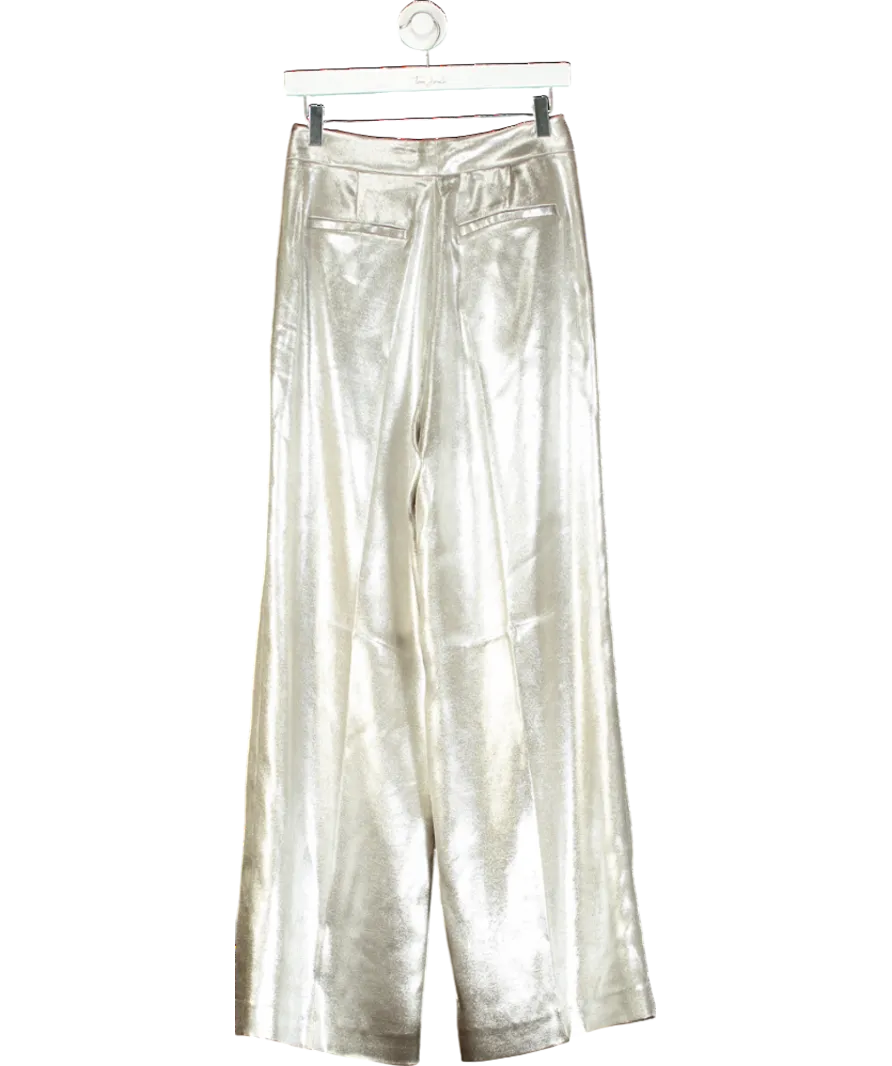 Mint Velvet Metallic Wide Trousers UK 10