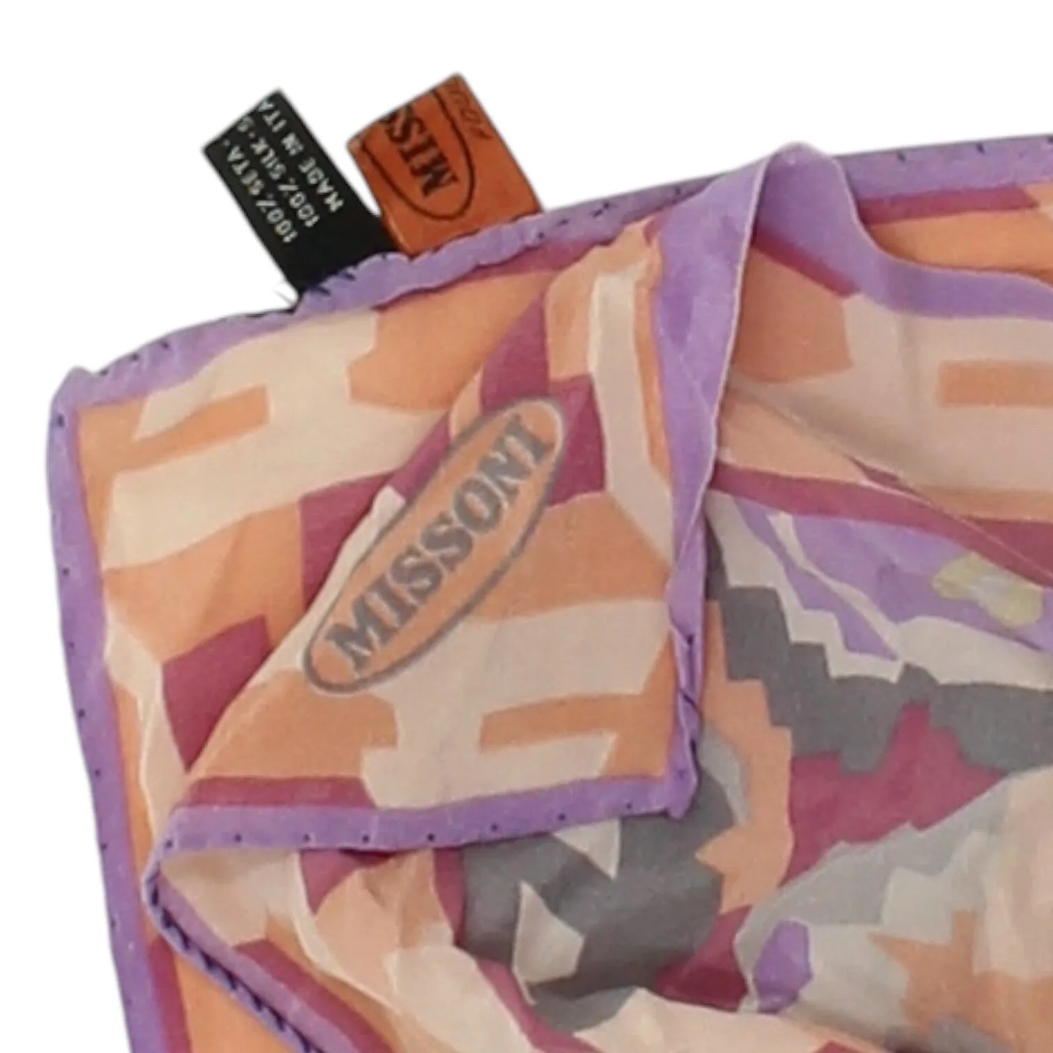 Missoni Patterned Silk Scarf | Vintage Womens Mens Foulard High End Designer VTG