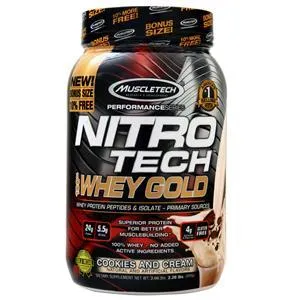 Muscletech Nitro Tech 100% Whey Gold - Performance Series Cookies and Cream 2.2 lbs