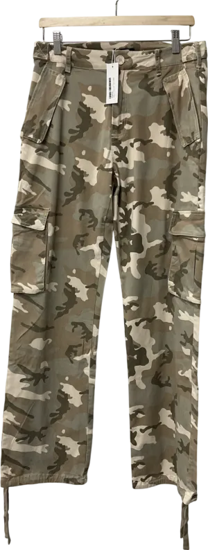 Naked Wardrobe Green Twill Cargo Pant UK S
