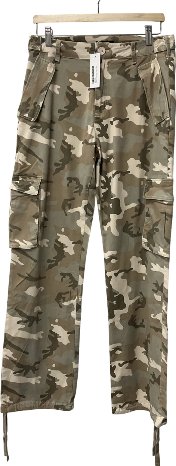 Naked Wardrobe Green Twill Cargo Pant UK S