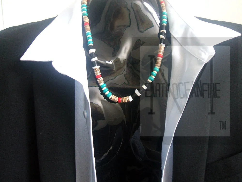 Native American Blue Gemstone Beaded Freedom Necklace