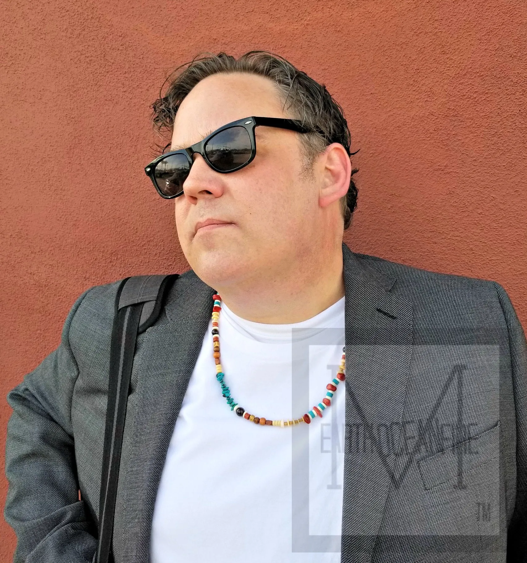 Native American Indian Summer Turquoise  and Garnet Necklace