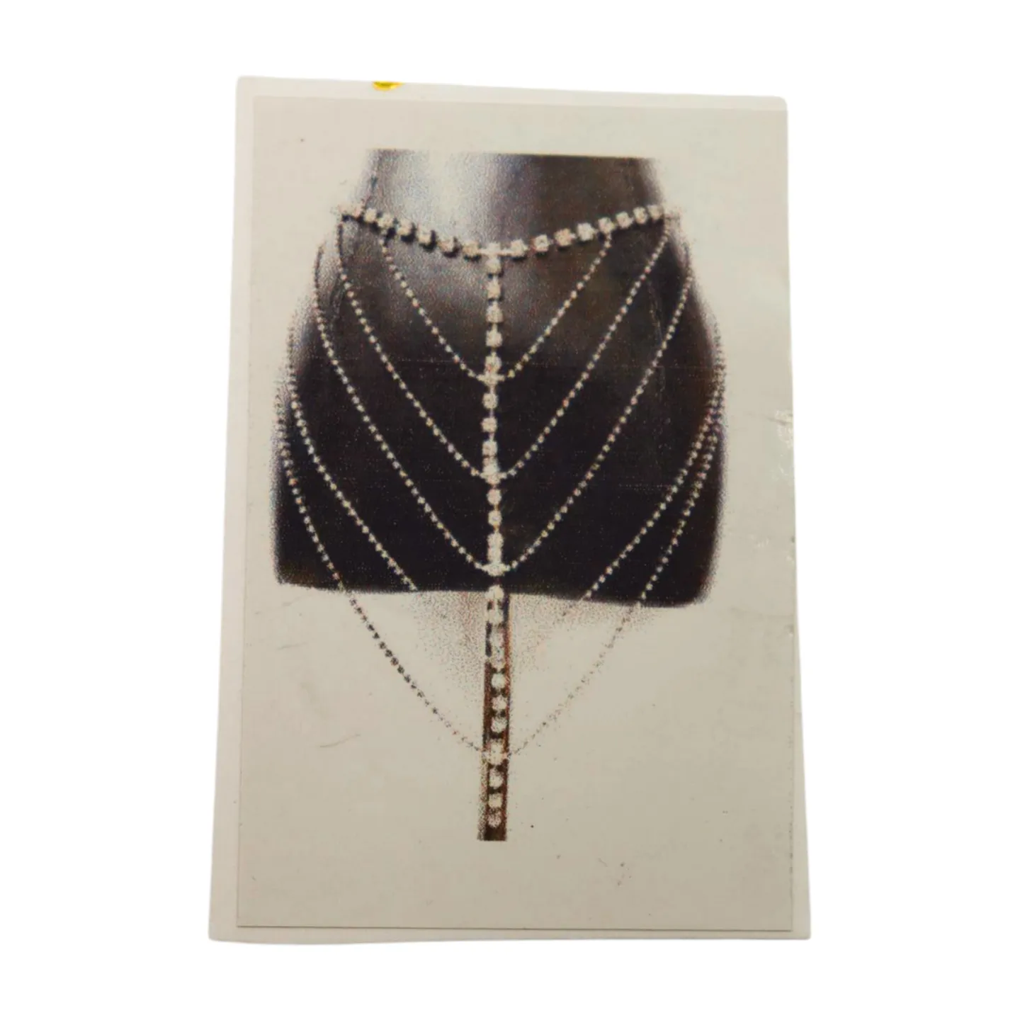 New Women Gold Metal Chain Wave High Waist Belt Rhinestone S M